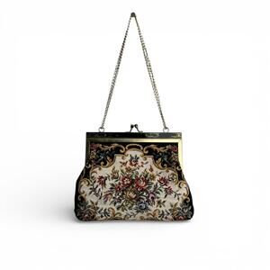 Vintage Floral Tapestry Mini Handbag with Chain Strap